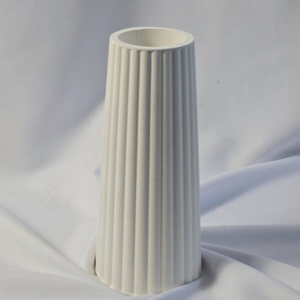 Ribbed Cement Vase