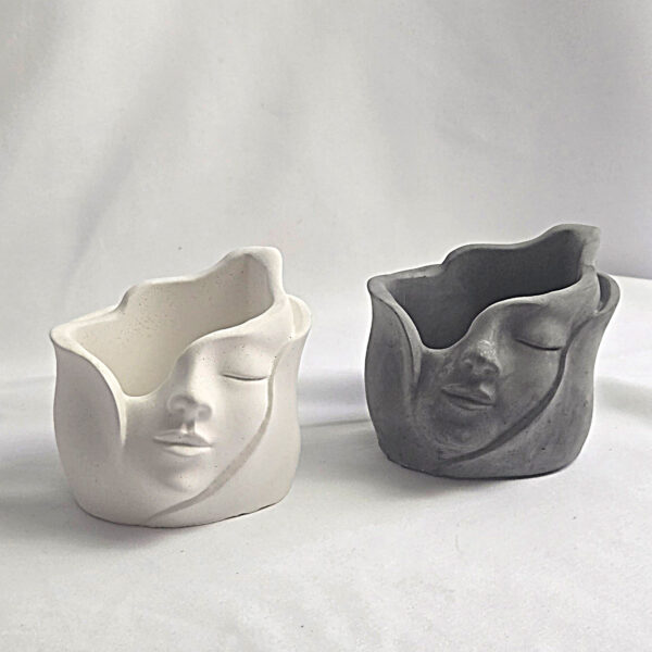 Face Sculpture Cement Holder